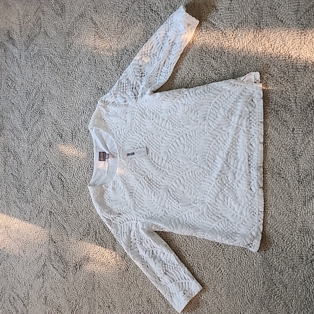 NWT Chicos White Lace Top